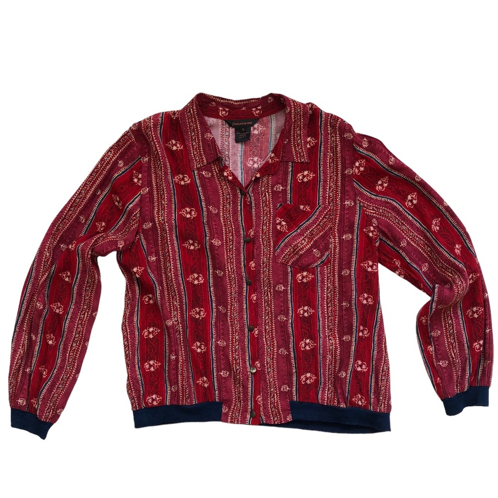 Francesca Rose Stripe Floral Lightweight Jacket SMALL